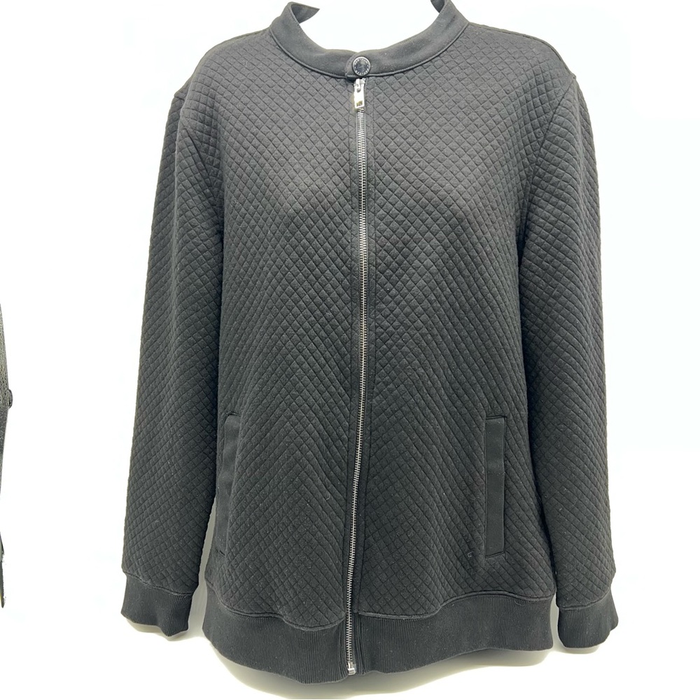 H&M Black Quilted Bomber Jacket
